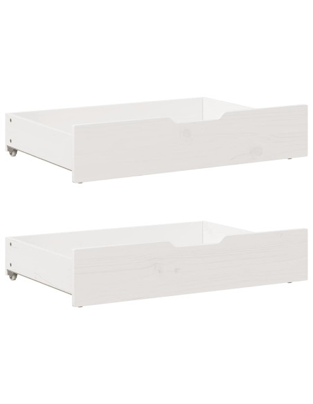 Letto Estraibile con Cassetti senza Materasso Bianco 90x200 cm