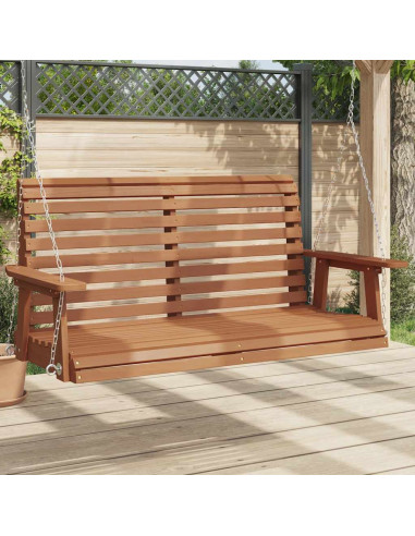 Panca a Dondolo da Giardino Catene in Metallo in Legno di Abete