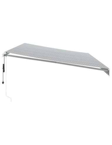 Tenda Retrattile Automatica LED Antracite e Bianco 600x350 cm