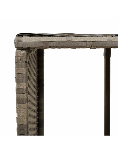 Bordo per Spa Grigio in Polyrattan e Legno Massello di Acacia