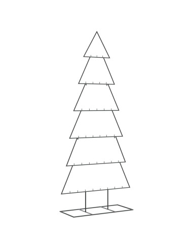 Albero di Natale Decorativo in Metallo Nero 180 cm