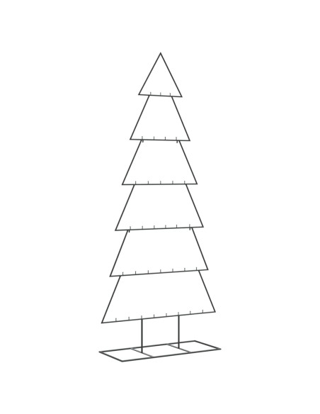 Albero di Natale Decorativo in Metallo Nero 180 cm