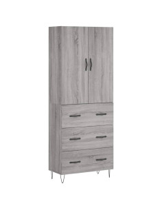 Credenza Grigio Sonoma 69,5x34x180 cm in Legno Multistrato 2