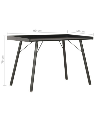 Scrivania Nera 90x50x79 cm