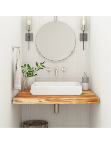 Piano Bagno 60x60x2,5 cm Quadrato Legno Massello di Acacia