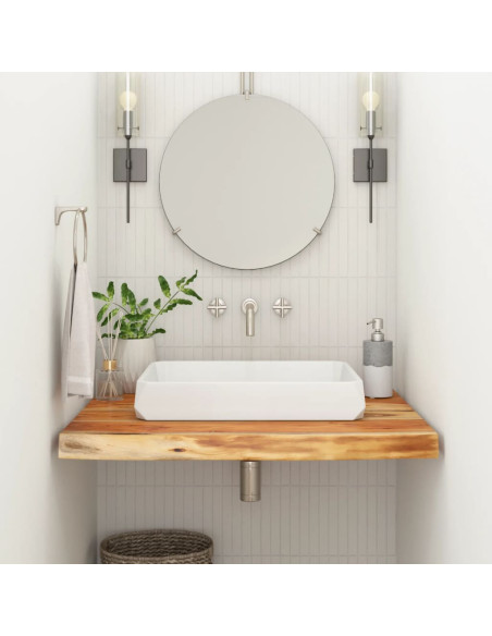 Piano Bagno 60x60x2,5 cm Quadrato Legno Massello di Acacia