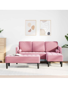 Set di divani con cuscino 2 pcs Rosa Poliestere