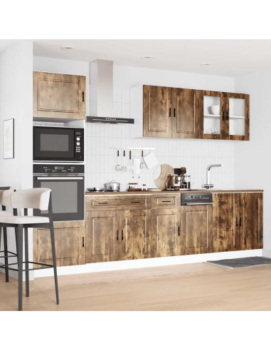 Set Mobili da Cucina 7 pz Kalmar Rovere Fumo Legno Multistrato