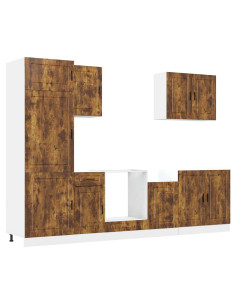 Set Mobili da Cucina 7 pz Porto Rovere Fumo Legno Multistrato 2