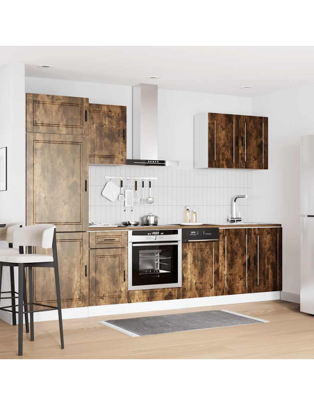 Set Mobili da Cucina 7 pz Porto Rovere Fumo Legno Multistrato