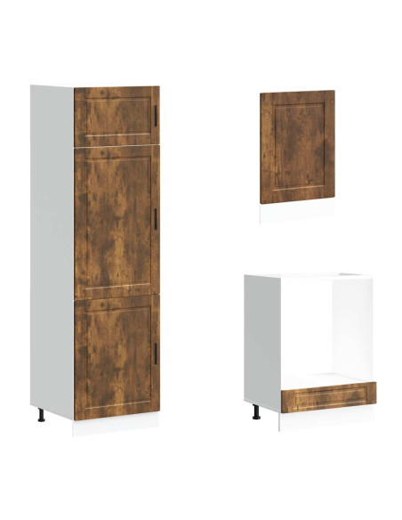 Set Mobili da Cucina 7 pz Porto Rovere Fumo Legno Multistrato