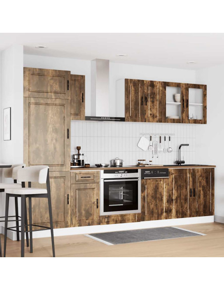 Set Mobili da Cucina 8 pz Porto Rovere Fumo Legno Multistrato