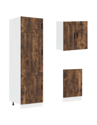 Set Mobili da Cucina 8 pz Porto Rovere Fumo Legno Multistrato