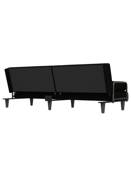 Divano Letto con Braccioli Nero in Tessuto