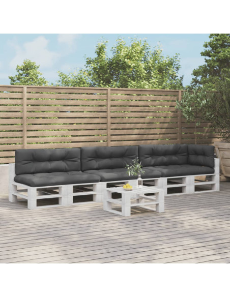 Cuscini per Pallet 7 pz Antracite in Tessuto