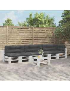 Cuscini per Pallet 7 pz Neri in Tessuto Oxford