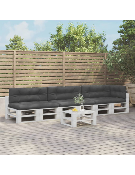 Cuscini per Pallet 7 pz Neri in Tessuto Oxford