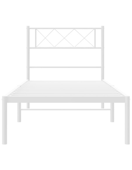 Giroletto con Testiera Metallo Bianco 90x200 cm