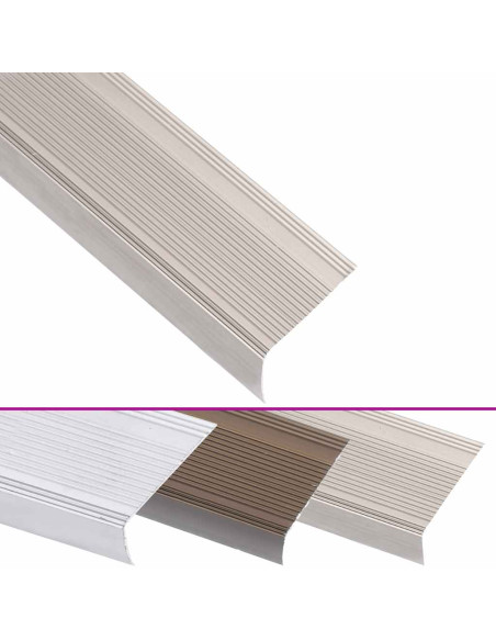 Profili a L per Gradini 15 pz in Alluminio 100 cm Champagne