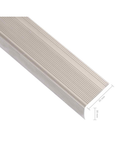 Profili a L per Gradini 5 pz in Alluminio 100 cm Champagne