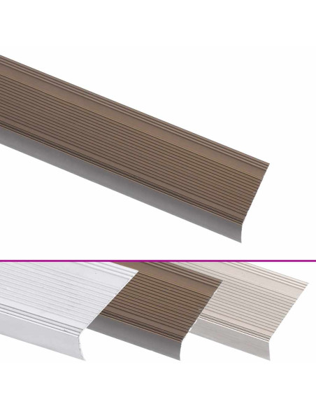 Profili a L per Gradini 5 pz in Alluminio 100 cm Marrone