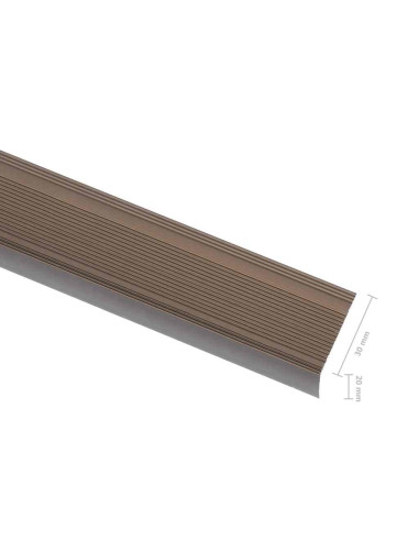 Profili a L per Gradini 5 pz in Alluminio 100 cm Marrone