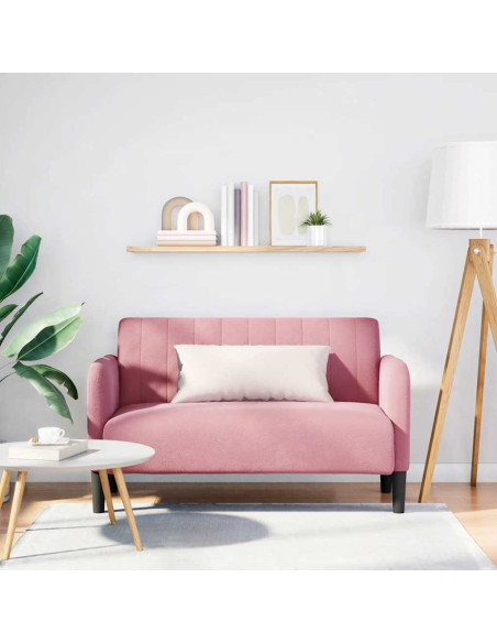 Divano Divanetto Rosa 109 cm in Velluto