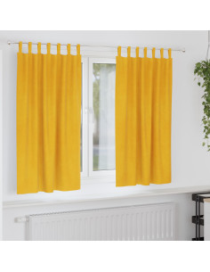 Tende oscuranti 2 pcs Giallo senape 140 x 175 cm Velluto
