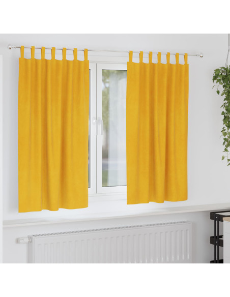 Tende oscuranti 2 pcs Giallo senape 140 x 175 cm Velluto