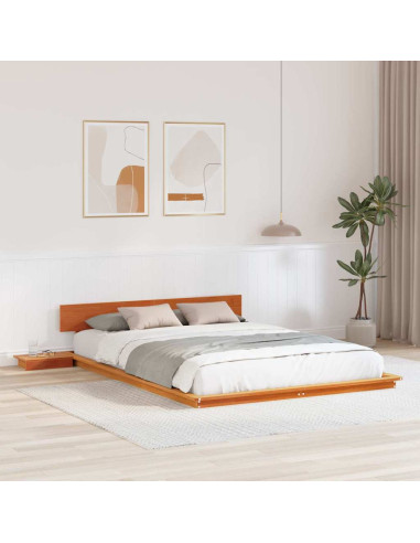 Struttura del letto con testiera Marrone 140 x 200 cm legno