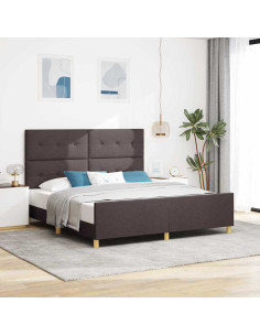 Struttura del letto Marrone scuro 180 x 200 cm Tessuto