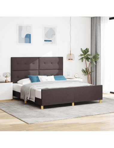 Struttura del letto Marrone scuro 180 x 200 cm Tessuto