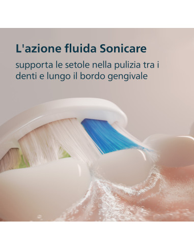 Philips Sonicare serie 5300 Spazzolino elettrico sonico con base di ricarica e sensore di pressione colore bianco HX7108/02