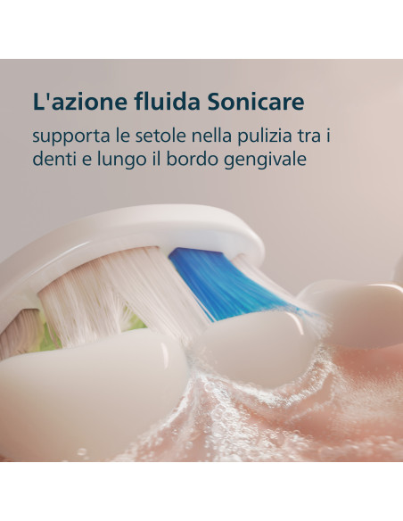 Philips Sonicare serie 5300 Spazzolino elettrico sonico con base di ricarica e sensore di pressione colore bianco HX7108/02