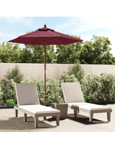 Ombrellone da Giardino con Palo in Legno Bordeaux 196x231 cm