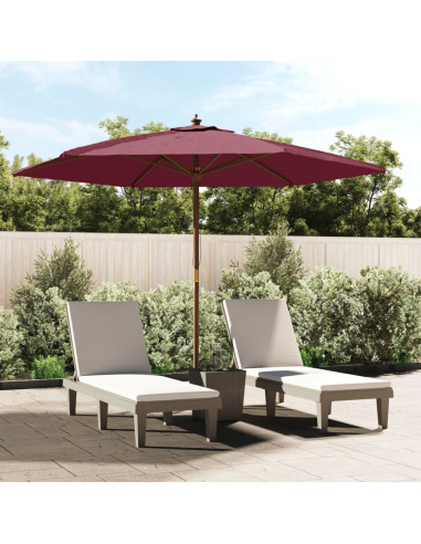 Ombrellone da Giardino con Palo in Legno Bordeaux 299x240 cm