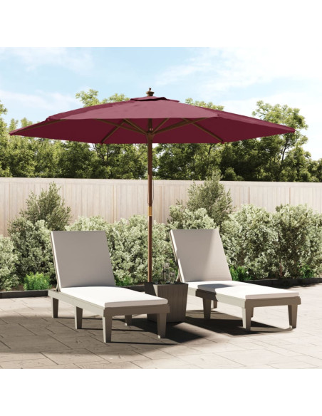 Ombrellone da Giardino con Palo in Legno Bordeaux 299x240 cm
