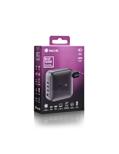 NGS BUD 165W Universale Nero AC Ricarica rapida Interno