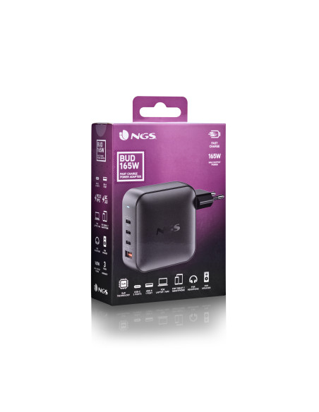 NGS BUD 165W Universale Nero AC Ricarica rapida Interno