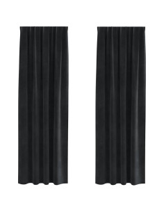 Tende oscuranti 2 pcs Nero 140 x 260 cm Velluto 2