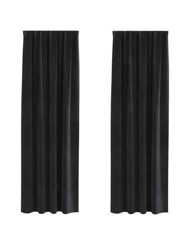 Tende oscuranti 2 pcs Nero 140 x 260 cm Velluto