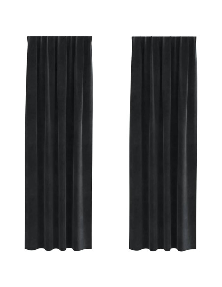 Tende oscuranti 2 pcs Nero 140 x 260 cm Velluto
