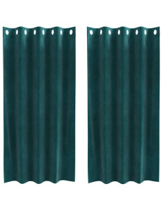 Tende oscuranti 2 pcs Verde Scuro 140 x 175 cm Velluto 2