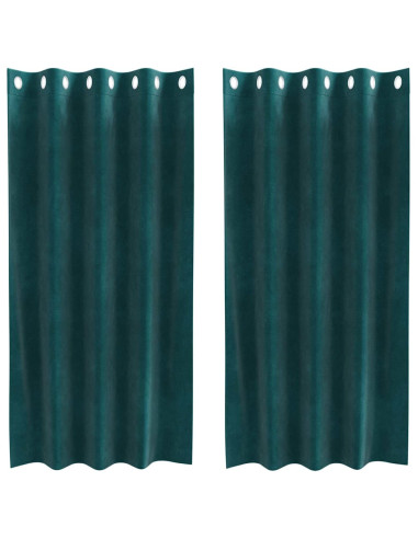 Tende oscuranti 2 pcs Verde Scuro 140 x 175 cm Velluto