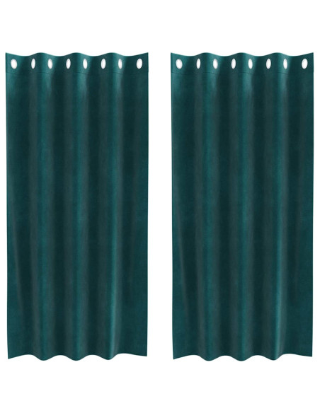 Tende oscuranti 2 pcs Verde Scuro 140 x 175 cm Velluto