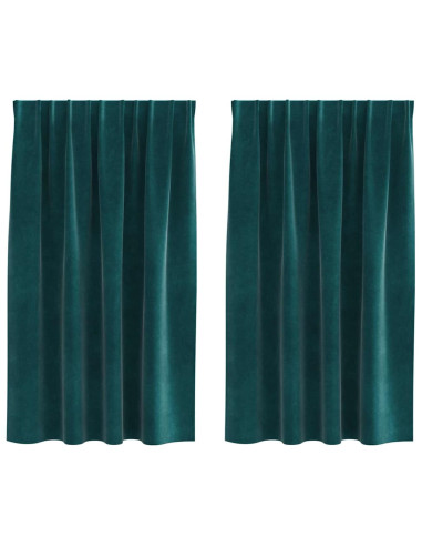 Tende oscuranti 2 pcs Verde Scuro 140 x 140 cm Velluto