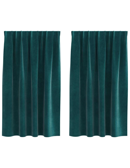 Tende oscuranti 2 pcs Verde Scuro 140 x 140 cm Velluto