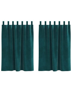 Tende oscuranti 2 pcs Verde Scuro 140 x 140 cm Velluto 2