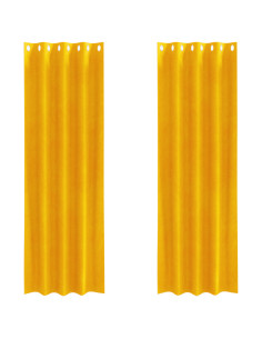 Tende oscuranti 2 pcs Giallo senape 140 x 260 cm Velluto 2