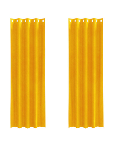 Tende oscuranti 2 pcs Giallo senape 140 x 260 cm Velluto